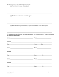 Application for Registration or Renewal of Athlete Agent - Mississippi, Page 2