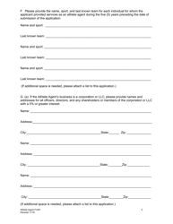 Application for Registration or Renewal of Athlete Agent - Mississippi, Page 3