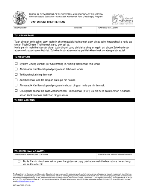 Form MO500-3028 Notice of Action - Missouri (Chin)