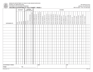 Form MO580-2022 Vaccine Accountability Tally Sheet - Missouri, Page 2