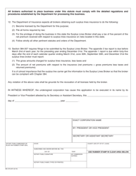 Form MO375-0474 Non-domestic Application for Approval to Write Excess and Surplus Lines Insurance - Missouri, Page 2