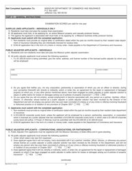 Form MO375-0111 Missouri Uniform Application for Public Adjuster, Public Adjuster Soliciter, or Surplus Lines - Missouri, Page 3
