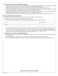 Form MO375-0111 Missouri Uniform Application for Public Adjuster, Public Adjuster Soliciter, or Surplus Lines - Missouri, Page 4