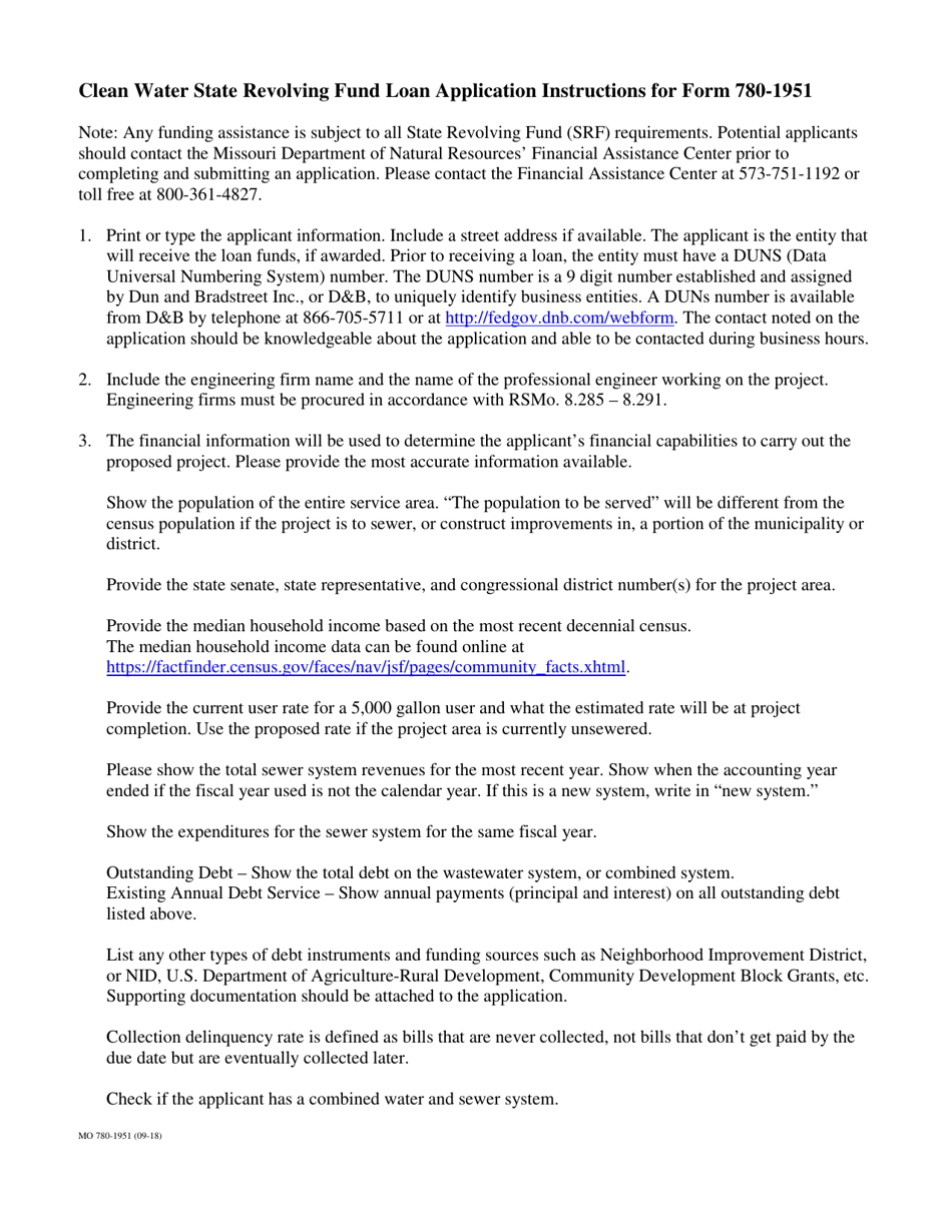 Form MO780-1951 Clean Water State Revolving Fund Loan Application - Missouri, Page 6