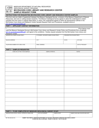 Document preview: Form MO780-2220 Mccracken Core Library and Research Center Sample Request Form - Missouri