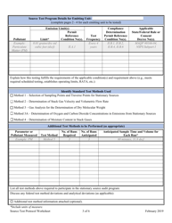 Source Test Protocol Worksheet - Montana, Page 3