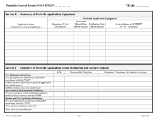 Form AR3 Pesticides Annual Report Form for Tier II Facilities - Montana, Page 3
