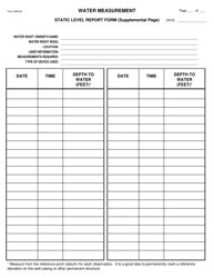 Form WM-08 Static Level Report Form - Montana, Page 2
