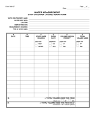 Document preview: Form WM-07 Open Channel Report Form - Montana