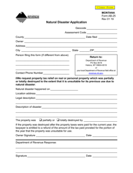 Document preview: Form AB-25 Natural Disaster Application - Montana