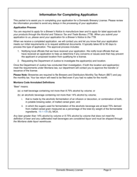 Form DBLA Domestic Brewery License - Montana, Page 3