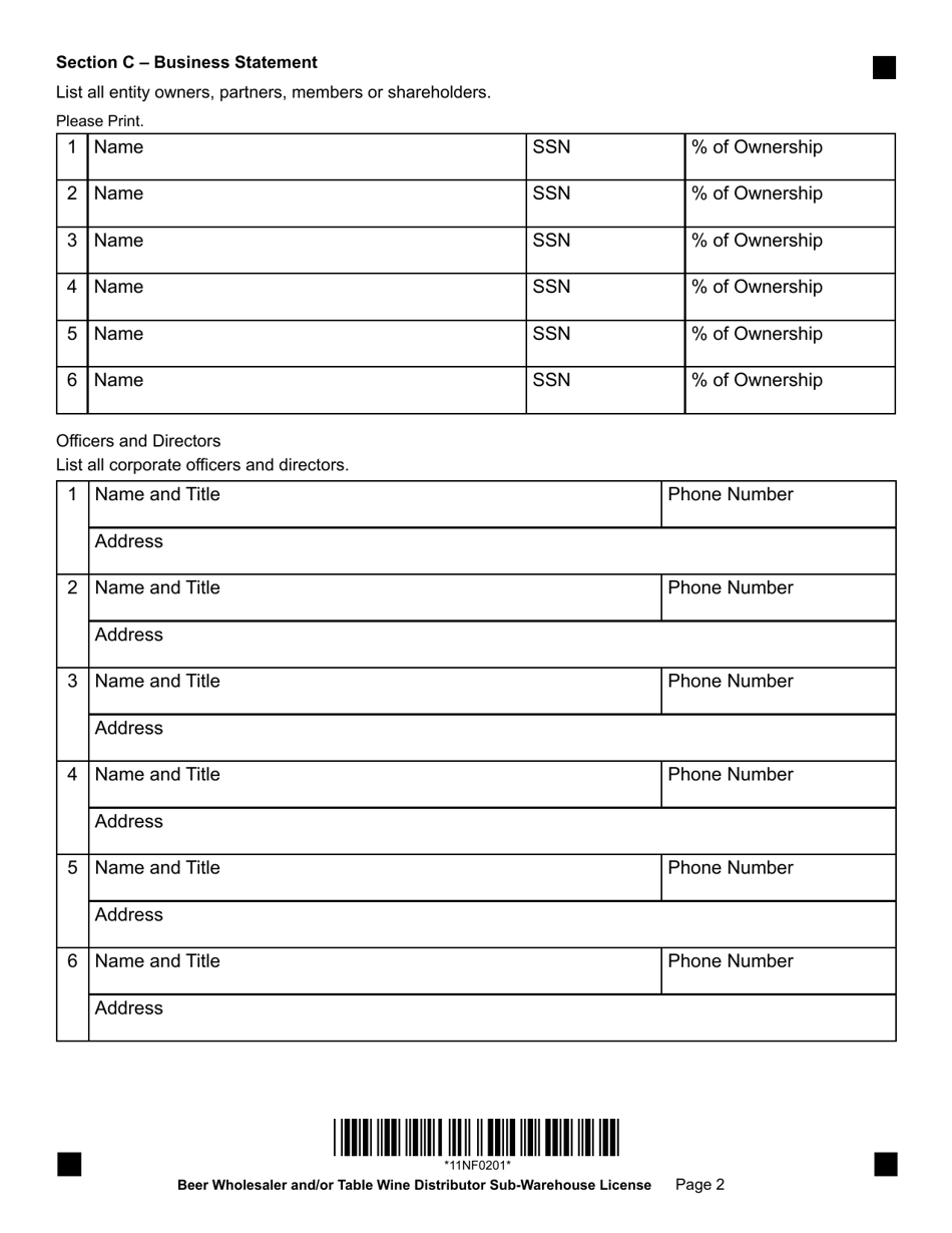 Form SUBAPP Download Fillable PDF or Fill Online Beer Wholesaler and/or