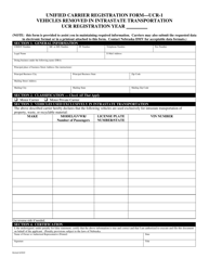 Form UCR-1 Unified Carrier Registration Form - Vehicles Removed in Intrastate Transportation - Nebraska