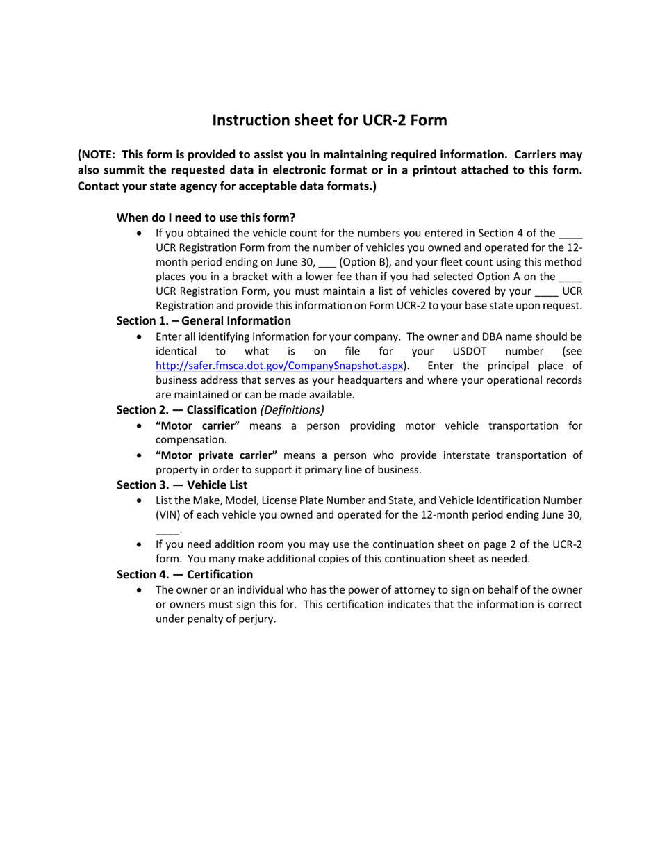 Form UCR-2 Unified Carrier Registration Form - Vehicles Owned and Operated for the 12 Month Period - Nebraska, Page 3