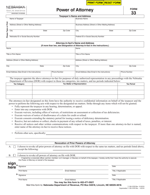 Form 33  Printable Pdf