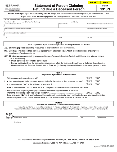 Form 1310N  Printable Pdf