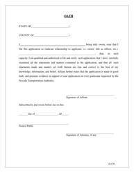 Application for a Certificate to Provide Intrastate Charter Service by Bus - Nevada, Page 4