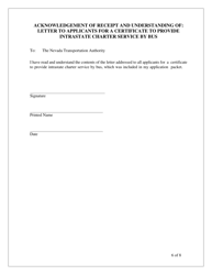 Application for a Certificate to Provide Intrastate Charter Service by Bus - Nevada, Page 6