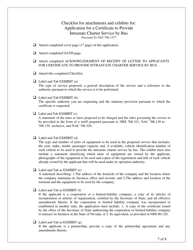 Application for a Certificate to Provide Intrastate Charter Service by Bus - Nevada, Page 7