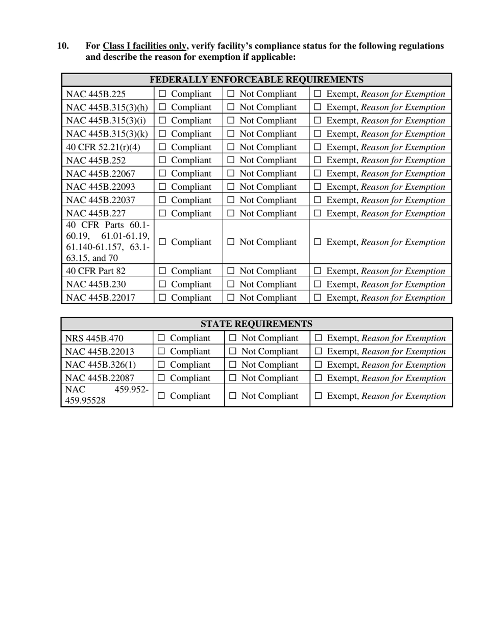Class I or II Air Quality Operating Permit (Aqop) Application Form - Nevada, Page 5