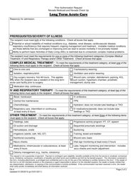 Form FA-4 Long Term Acute Care Prior Authorization Request - Nevada, Page 2
