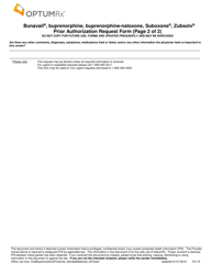Form FA-73 Bunavail, Buprenorphine, Buprenorphine-Naloxone, Suboxone, Zubsolv Prior Authorization Request Form - Nevada, Page 2