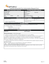 Document preview: Form FA-89B Tedizolid (Sivextro) Prior Authorization Request Form - Nevada