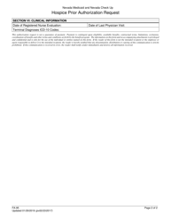 Form FA-95 Hospice Prior Authorization Request - Nevada, Page 2