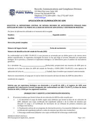 Formulario 0000RCCD-005 Aplicacion De Eliminacion De Adn - Nevada (Spanish)