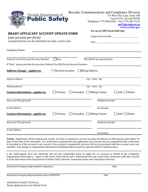 Form 0501RCCD-015A  Printable Pdf