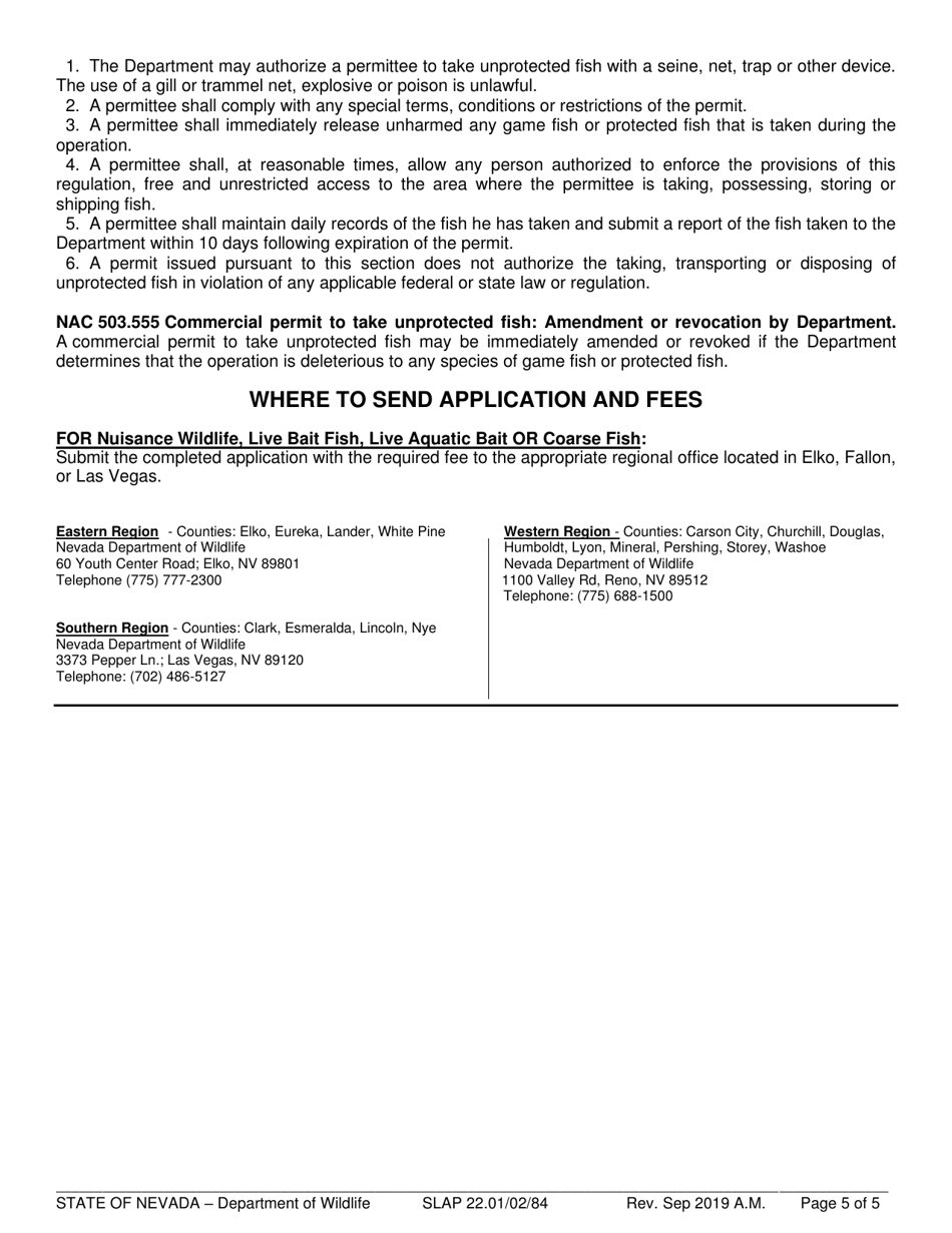 Instructions for Form SLAP22.01, SLAP22.02 / .84 - Nevada, Page 5