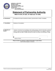 Statement of Partnership Authority - Nevada, Page 2