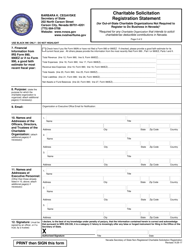 Charitable Solicitation Registration Statement (For Out-of-State Organizations Not Required to Register to Do Business in Nevada) - Nevada, Page 2