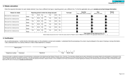 Form B400-2 Fuel Charge Return Schedule - Registered Importer Under the Greenhouse Gas Pollution Pricing Act - Canada, Page 2