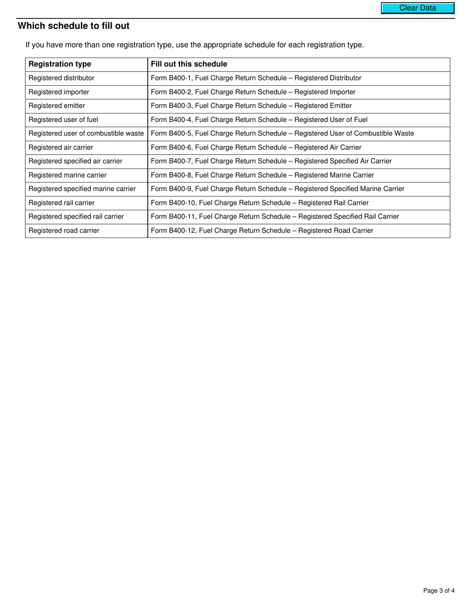Form B400 Fill Out, Sign Online and Download Fillable PDF, Canada
