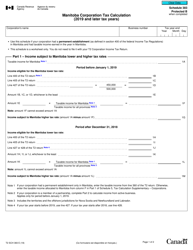Form T2SCH383 Schedule 383 Manitoba Corporation Tax Calculation - Manitoba, Canada