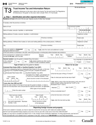 Form T3RET T3 Trust Income Tax and Information Return - Canada