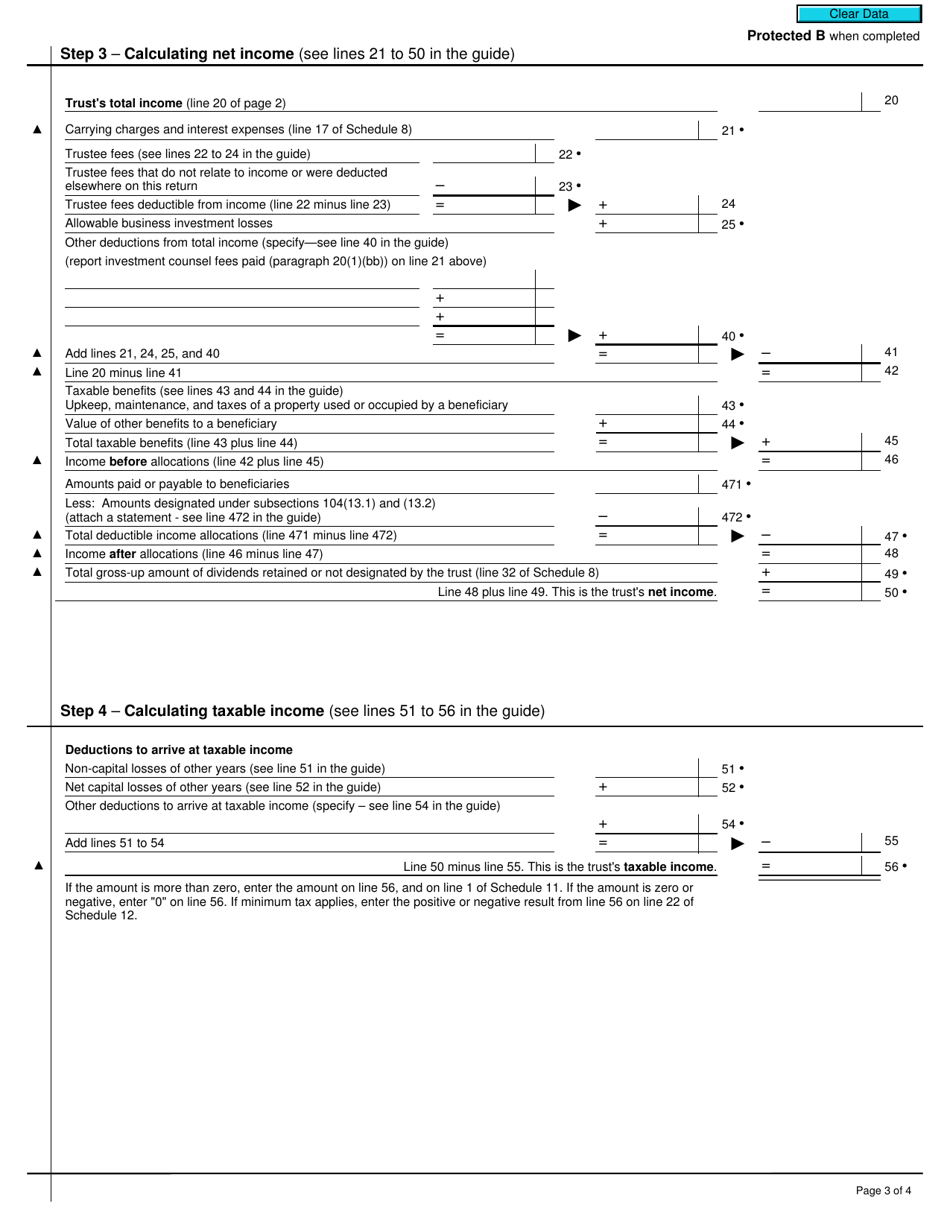 Form T3RET T3 Trust Income Tax and Information Return - Canada, Page 3