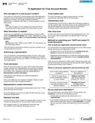 Form T3APP T3 Application for Trust Account Number - Canada
