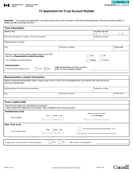 Form T3APP T3 Application for Trust Account Number - Canada, Page 2