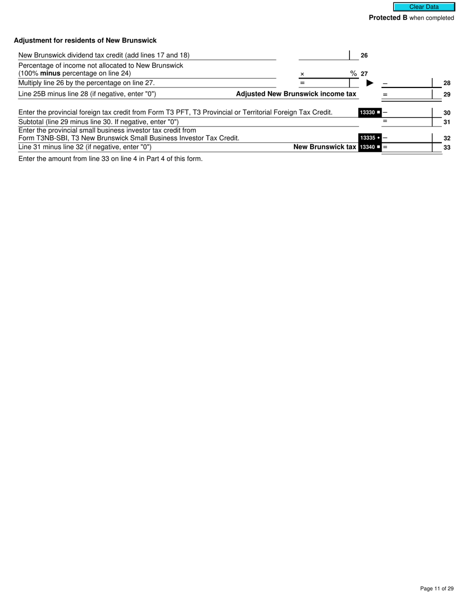 Form T3MJ T3 Provincial and Territorial Taxes for 2019 - Multiple Jurisdictions - Canada, Page 11