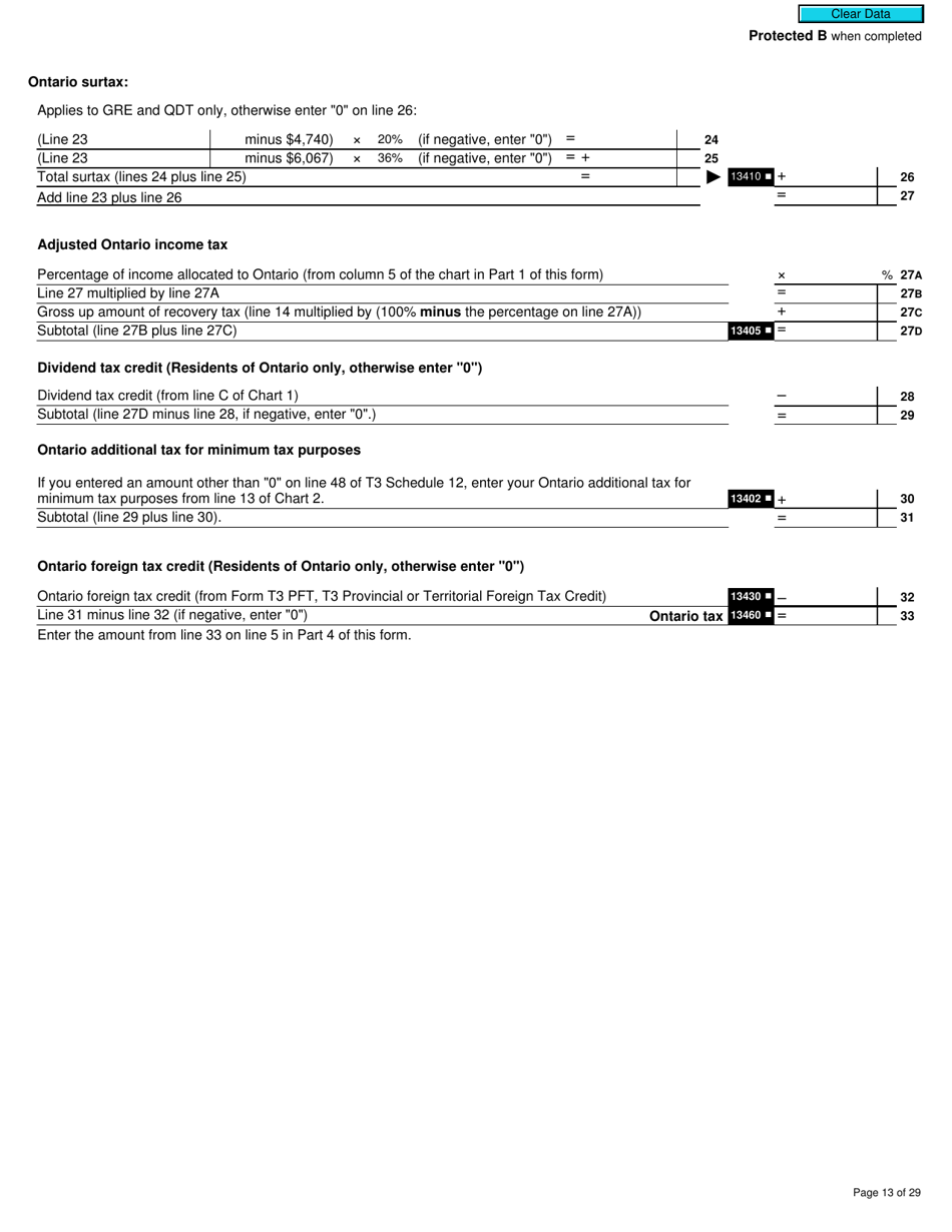 Form T3MJ T3 Provincial and Territorial Taxes for 2019 - Multiple Jurisdictions - Canada, Page 13