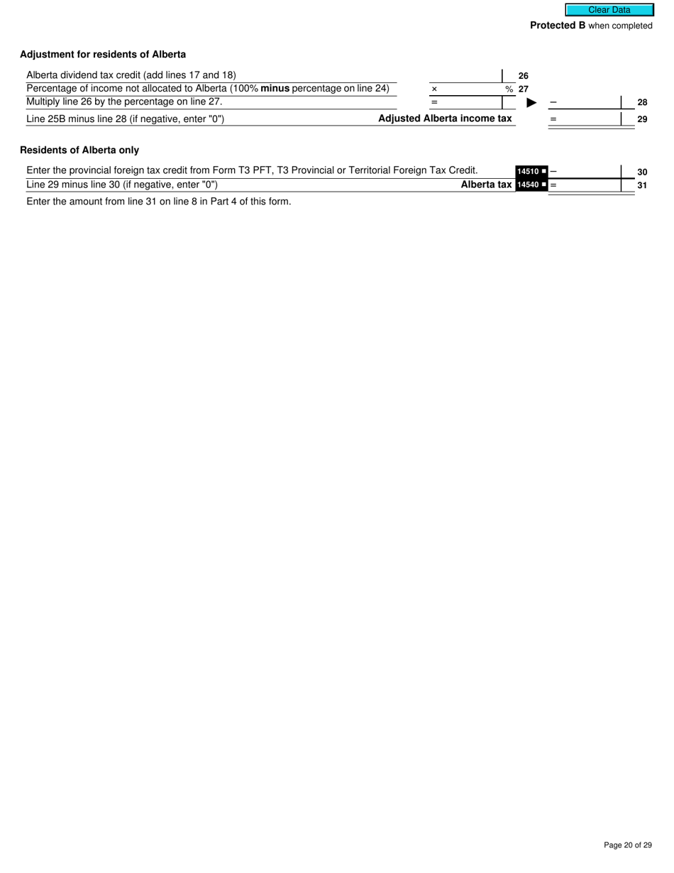 Form T3MJ T3 Provincial and Territorial Taxes for 2019 - Multiple Jurisdictions - Canada, Page 20