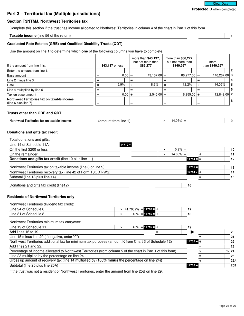 Form T3MJ T3 Provincial and Territorial Taxes for 2019 - Multiple Jurisdictions - Canada, Page 25