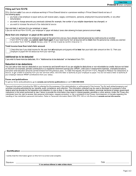 Form TD1PE Prince Edward Island Personal Tax Credits Return - Prince Edward Island, Canada, Page 2