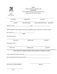 Form 4 &quot;Consent Form&quot; - Prince Edward Island, Canada