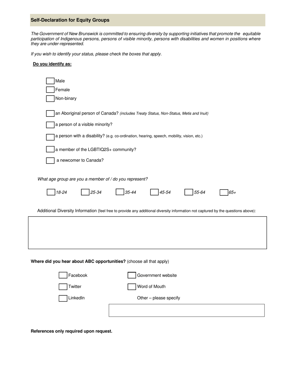 New Brunswick Canada Application Form Download Fillable Pdf Templateroller 1344