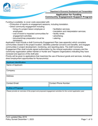 Document preview: Application for Funding Community Engagement Support Program - Nunavut, Canada