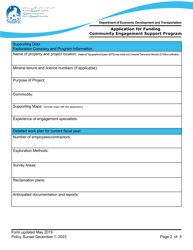 Application for Funding Community Engagement Support Program - Nunavut, Canada, Page 2