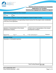 Application for Funding Community Engagement Support Program - Nunavut, Canada, Page 3